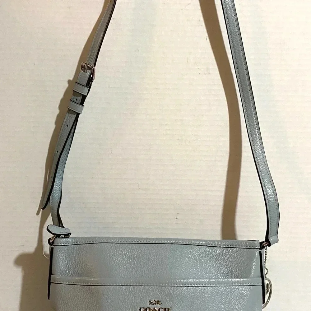 Coach blue leather crossbody handbag